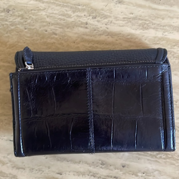 Vintage BRIGHTON Black LEATHER Trifold WALLET/ - Picture 7 of 9